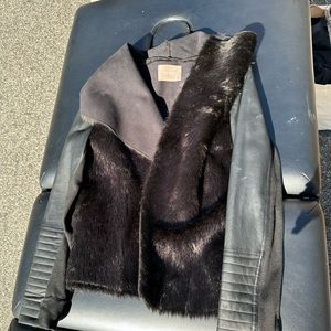 Orsay faux leather and fur moto jacket